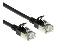 ACT - Cordon de raccordement - RJ-45 (M) pour RJ-45 (M) - 3 m - 3.8 mm - U / FTP (Paire torsadée blindée) - CAT 6a - sans halogène, moulé, sans crochet, bloqué - noir, RAL 9011