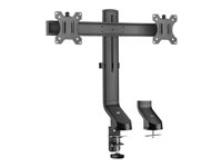 ACT - Mounting kit (clamp, desk grommet, stand) - adjustable dual arms - for 2 flat panels - aluminium, plastic, steel - screen size: 10"-27" - desk-mountable