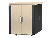 APC NetShelter CX Secure Soundproof Server Room in a Box Enclosure - Shock Packaging - Rack armoire - avec unité de distribution d'alimentation - gris, chêne - 18U - 19"