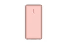 Belkin BoostCharge - Mobiele oplader - 20000 mAh - 15 Watt - 3 A - 3 uitgangsaansluitingen (USB-C, 2 x USB) - op kabel: USB-C - rosegoud