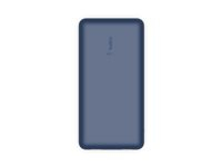 Belkin BoostCharge - Mobiele oplader - 20000 mAh - 15 Watt - 3 uitgangsaansluitingen (USB, USB-C) - op kabel: USB-C - blauw