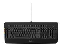 Belkin KVM Remote Control with Integrated Keyboard - Clavier - rétroéclairé - USB - noir - Conformité TAA