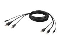 Belkin Secure KVM Combo Cable - Video/USB/audiokabel - TAA Compliant - USB, ministekker, Mini DisplayPort (M) naar USB type B, ministekker, DisplayPort (M) - 1.83 m - passief, 4K ondersteuning - zwart