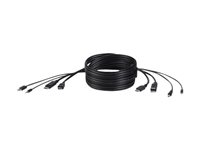 Belkin Secure KVM Combo Cable - Video/USB/audiokabel - TAA Compliant - USB, ministekker, HDMI, DisplayPort (M) naar USB type B, ministekker, HDMI, DisplayPort (M) - 1.83 m - passief, 4K ondersteuning - zwart