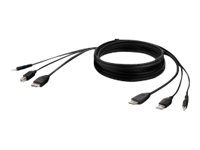 Belkin Secure KVM Combo Cable - Video/USB/audiokabel - TAA Compliant - USB, ministekker, HDMI (M) naar USB type B, ministekker, HDMI (M) - 3.05 m - passief, 4K ondersteuning - zwart
