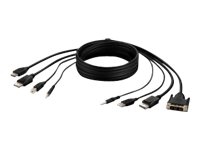 Belkin Secure KVM Combo Cable - Video/USB/audiokabel - TAA Compliant - USB, ministekker, DVI-D, DisplayPort (M) naar USB type B, ministekker, HDMI, DisplayPort (M) - 1.83 m - passief, 4K ondersteuning - zwart