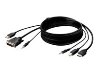 Belkin Secure KVM Combo Cable - Video/USB/audiokabel - TAA Compliant - USB, ministekker, DVI-D (M) naar USB type B, ministekker, HDMI (M) - 1.83 m - passief, 4K ondersteuning - zwart