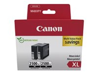 Canon PGI-2500XL BK Twin Pack - 2-pack - 70.9 ml - XL - black - original - ink tank - for MAXIFY iB4050, iB4150, MB5150, MB5155, MB5350, MB5450