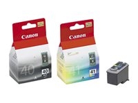 Canon PG-40 / CL-41 Multi Pack - Pack de 2 - noir, couleur (cyan, magenta, jaune) - original - réservoir d'encre - pour PIXMA iP1800, iP1900, iP2500, iP2600, MP140, MP190, MP210, MP220, MP470, MX300, MX310