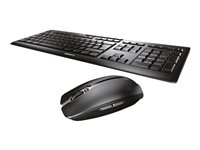 CHERRY STREAM DESKTOP - Keyboard and mouse set - wireless - 2.4 GHz - Belgium - key switch: CHERRY SX - black