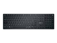 CHERRY KW X ULP - Clavier - rétro-éclairé - sans fil - 2.4 GHz, Bluetooth 5.2, USB - Français - commutateur : profil ultra bas CHERRY MX - noir - emballage sans plastique