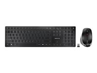 CHERRY DW 9500 SLIM - Toetsenbord en muis set - draadloos - 2.4 GHz, Bluetooth 4.0 - AZERTY - Belgisch - toetsschakelaar: CHERRY SX - grijs, zwart - verpakking zonder plastic