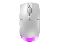 CHERRY Xtrfy M50 - Souris - ergonomique - optique - 5 boutons - sans fil, filaire - 2.4 GHz, Bluetooth 5.2 - récepteur sans fil USB - blanc