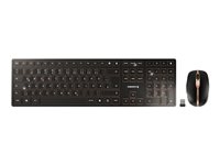 CHERRY DW 9100 SLIM - Keyboard and mouse set - wireless - 2.4 GHz, Bluetooth 4.2 - QWERTZ - German - black/bronze