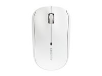 CHERRY MW 2200 - Muis - ergonomisch - rechts- en linkshandig - optisch - 3 knoppen - draadloos - 2.4 GHz - USB draadloze ontvanger - wit