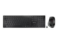 CHERRY DW 9500 SLIM - Toetsenbord en muis set - draadloos - 2.4 GHz, Bluetooth 4.0 - Zwitsers - toetsschakelaar: CHERRY SX - grijs, zwart - verpakking zonder plastic