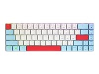 CHERRY MX LP 2.1 - Clavier - compact - backlit - sans fil - 2.4 GHz, Bluetooth 5.2, cordé - Français - commutateur : CHERRY MX profil bas - blanc