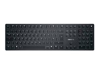 CHERRY KW X ULP - Clavier - rétro-éclairé - sans fil - USB, 2.4 GHz, Bluetooth 5.2 - QWERTY - R.-U. - commutateur : profil ultra bas CHERRY MX - noir - emballage sans plastique