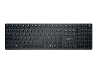 CHERRY KW X ULP - Clavier - rétro-éclairé - sans fil - 2.4 GHz, Bluetooth 5.2, cordé - QWERTZ - Allemand - commutateur : profil ultra bas CHERRY MX - noir - emballage sans plastique