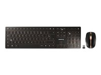 CHERRY DW 9100 SLIM - Toetsenbord en muis set - draadloos - 2.4 GHz, Bluetooth 4.2 - Belgisch - zwart/brons
