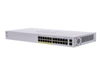 Cisco Business 110 Series 110-24PP - Commutateur - non géré - 12 x 10/100/1000 (PoE) + 12 x 10/100/1000 + 2 x SFP Gigabit combiné - Montable sur rack, de bureau, fixation murale - PoE (100 W)