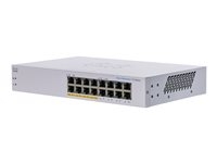 Cisco Business 110 Series 110-16PP - Commutateur - non géré - 8 x 10/100/1000 (PoE) + 8 x 10/100/1000 - Montable sur rack, de bureau, fixation murale - PoE (64 W)