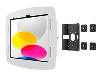 Compulocks iPad 10th-11th (A16) Gen Space Enclosure Glass Mount White - Kit de montage (support de fixation murale, enceinte) - pour tablette - boîtier - verrouillable - aluminium de haute qualité - blanc - Taille d'écran : 10.9" - Interface de montage : 100 x 100 mm - fixation sur vitre - pour Apple 10.9-inch iPad (10ème génération)