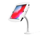 Compulocks iPad 10,2" Support Tablette flexible et et boîtier Space - Kit de montage (bras flexible, enceinte) - pour tablette - verrouillable - aluminium de haute qualité - blanc - Taille d'écran : 10.2" - montable sur mur, montable en surface, dessus de comptoir - pour Apple 10.2-inch iPad (7ème génération, 8ème génération, 9ème génération)