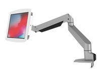 Compulocks iPad 10.2" Bras telescopique articulé argenté avec boîtier Space - Kit de montage (bras articulé, enceinte) - bras réglable - pour tablette - verrouillable - aluminium de haute qualité - blanc - Taille d'écran : 10.2" - pour Apple 10.2-inch iPad (7ème génération, 8ème génération, 9ème génération)