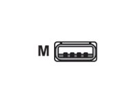Datalogic CAB-424E - USB cable - USB (M) - 3 m - coiled - for Gryphon Desk D432 2D; Gryphon I GBT4100, GM4100, GM4130; Gryphon L GD4310, GD4330