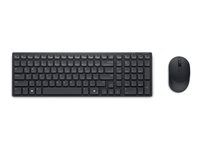 Dell Pro Compact Silent Keyboard and Mouse - KM555 - Toetsenbord en muis set - draadloos - 2.4 GHz, Bluetooth 5.1 - AZERTY - Frans - zwart - met 3 years NBD Advance Exchange