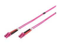 DIGITUS - Cordon de raccordement - LC multi-mode (M) pour LC multi-mode (M) - 10 m - 10 m - fibre optique - duplex - 50 / 125 microns - OM4 - sans halogène - RAL 4003