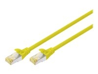 DIGITUS - Verbindingskabel - RJ-45 (M) naar RJ-45 (M) - 1 m - S/FTP - CAT 6a - halogeenvrij, gevormd, zonder haken - geel (pak van 10)
