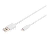 DIGITUS - Câble Lightning - USB mâle pour Lightning mâle - 2 m - double blindage - blanc