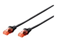 DIGITUS Professional - Verbindingskabel - RJ-45 (M) naar RJ-45 (M) - 50 cm - UTP - CAT 6e - halogeenvrij, gevormd, zonder haken - zwart