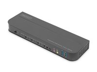 DIGITUS - Commutateur écran-clavier-souris/audio - 4 x KVM / audio - 1 utilisateur local - de bureau