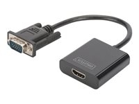 DIGITUS DA-70473 - Videoadapter - HD-15 (VGA) male naar HDMI female - 15 cm - zwart - ondersteuning 1080p
