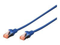 DIGITUS Professional - Verbindingskabel - RJ-45 (M) naar RJ-45 (M) - 2 m - SFTP, PiMF - CAT 6e - IEEE 802.3 - afgeschermd, halogeenvrij, zonder haken, met strengen - blauw (pak van 10)