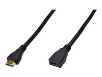 ASSMANN HDMI High Speed - Câble d'extension HDMI avec Ethernet - HDMI femelle pour HDMI mâle - 2 m - triple blindage - noir