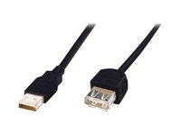 ASSMANN - Rallonge de câble USB - USB (M) pour USB (F) - USB 2.0 - 3 m - noir