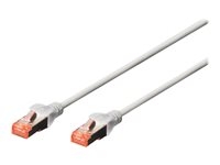 DIGITUS Professional - Patch cable - RJ-45 (M) to RJ-45 (M) - 50 cm - SFTP, PiMF - CAT 6e - IEEE 802.3 - halogen-free, molded, snagless - grey (pack of 10)