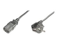 ASSMANN - Câble d'alimentation - power IEC 60320 C13 pour power CEE 7/7 (M) - CA 250 V - 5 m - connecteur à 90 ° - noir - Europe
