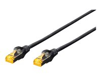 DIGITUS Professional - Patch cable - RJ-45 (M) to RJ-45 (M) - 50 cm - SFTP - CAT 6a - halogen-free - black