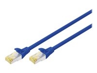 DIGITUS - Verbindingskabel - RJ-45 (M) naar RJ-45 (M) - 3 m - SFTP - CAT 6a - halogeenvrij, gevormd, zonder haken - blauw (pak van 10)