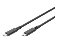 DIGITUS - Câble USB - USB-C (M) pour USB-C (M) - Thunderbolt 3 / USB 2.0 / USB 3.0 / USB 3.1 - 1 m - support 8K60Hz (7680 x 4320), prise en charge de 4K60Hz (3 840 x 2 160) (DP), support 5K60Hz (5120 x 2880), Alimentation USB (240 W), support pour Power Delivery 3,1 - noir