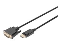DIGITUS - Câble adaptateur - DisplayPort (M) verrouillé pour DVI-D (M) vissable - DisplayPort 1.1a - 3 m - support 1080p - noir
