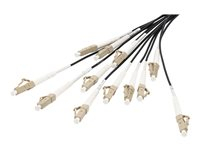 DIGITUS - Câble éclaté - LC/UPC multimode (P) pour LC/UPC multimode (P) - 30 m - fibre optique - 50 / 125 microns - OM4 - sans halogène, intérieur/extérieur - noir