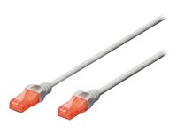 DIGITUS Professional - Verbindingskabel - RJ-45 (M) naar RJ-45 (M) - 2 m - UTP - CAT 6e - afgeschermd, zonder haken - rood