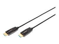 DIGITUS - Câble HDMI avec Ethernet - HDMI prise pour HDMI prise - 15 m - cuivre hybride blindé/fibre optique - noir - Active Optical Cable (AOC), support pour 8K UHD (7680 x 4320)
