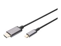 DIGITUS - Câble adaptateur - USB-C mâle pour HDMI mâle - 1.8 m - noir - support 4K, prend en charge le format d'image 21:9